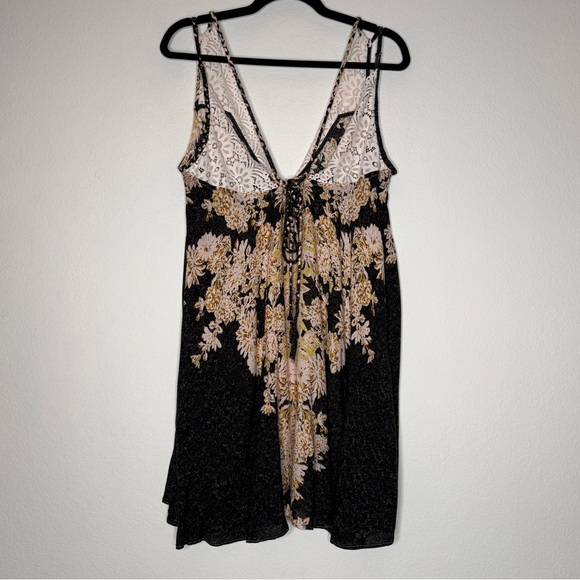 Intimately By Free People Morning Sun Slip Dress Floral Black Pink Size M - Picture 4 of 8